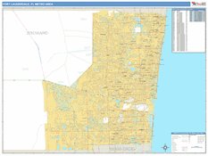 Fort Lauderdale Metro Area Digital Map Basic Style